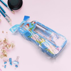 4562  Bus Shape Compass Box for Boys  Kids School Accessories    Pencil Box  with Wheels for Girls and Kids  String Operated Case Students School Supplies   Stationery Set Organizer Birthday Return Gift for Kids