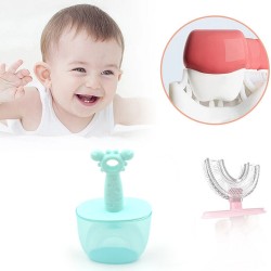 8352 Kids U Shaped Toothbrush Children Baby Silicone Kids Toothbrush U Shaped Silicone Brush Head for 360 Degree Cleaning Suitable For 2 6 Years