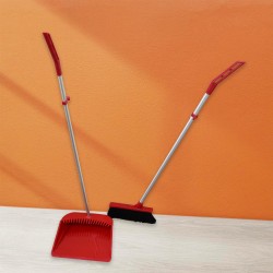 7871A Broom and Dustpan Cleaning Set Long Handled Dustpan and Brush Handle Dust Pan Broom Sweeper Long Handle Broom and Dustpan Set for Kitchen  Home  Lobby Schools  Hospital etc 
