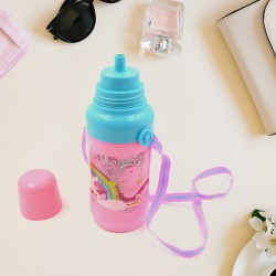 0398 Plastic Sports Insulated Water Bottle with Dori   Straw Easy to Carry High Quality Water Bottle  BPA Free   Leak Proof  for Kids  School  For Fridge  Office  Sports  School  Gym  Yoga  1 Pc 500ML 