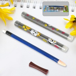 17051 Mechanical Lead Pen Pencil   With 40 Leads   Matt Black ABS Plastic Round Body   Ideal for Writing Drawing Outline Sketching    2mm Lead Pencil 