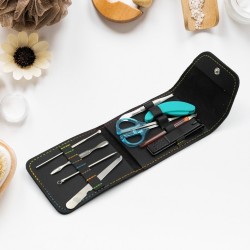 0210 9pc Nail Clipper Kit  Fingernail Clipper  Manicure Set  Stainless Steel Nail Cutter Set  Manicure Toe Nail Clippers Care Tools with Lightweight and Beautiful Travel Case  9Pc Set 