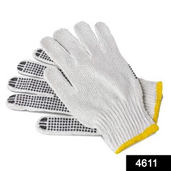 4611 Unisex Knitted Sewing Cotton Plain Hand Gloves Raw White
