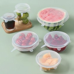 5752 Silicone Stretch Lids  Food Cover For Freezer Microwave Oven Dishwasher Safe Fresh Keeping Flexible Covers for Utensils  Dishes  Plates Jars  Cans  Mugs  Bowl Covers Food Safety Seal Lids  6 Pcs Set  95 Gm  