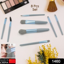 1460 8 PCS Mini Makeup Brush Set with Case  Portable Foundation Brush Kit Travel  Premium Synthetic Bristles Cosmetic Brush Set for Powder Blending Blush Eyeshadow Lipstick  Mix Color 8 Pcs Set 
