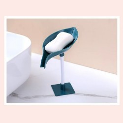 4084 Soap Holder Leaf Shape Self Draining Soap Dish Holder  With Suction Cup Soap Dish Suitable for Shower  Bathroom  Kitchen Sink