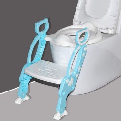 8492 2 In 1 Potty Training Toilet Seat with Step Stool Ladder for Boy and Girl Baby Toddler Kid Children   s Toilet Training Seat Chair with Soft Padded Seat and Sturdy Non Slip Wide Step  Make Potty Easier For Your Kids  Multi Color 
