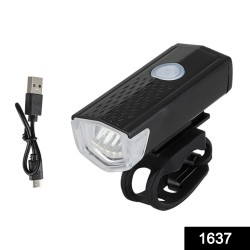 1637 USB Rechargeable Bicycle Light Set 400 Lumen Super Bright Headlight Front Lights