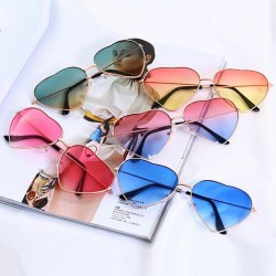 4952 Multi color Heart Shaped Metal Reflective Mirror Lens Women s Sunglasses