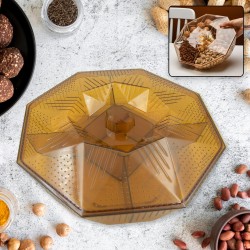 3706 Walnut Dry Fruit Box  Large Size Dry Fruit for Gift  Food Storage Fruit and Candy Plate for Living Room Snack Dry Fruit Candy Creative Storage Box Watermelon Seeds Nuts Acrylic Mesh Trays Snack Plates  1 Pc   Multicolor  