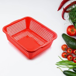 5542 Plastic 1 Pc Kitchen Small Size Dish Rack Drainer Vegetables and Fruits Washing Basket Dish Rack Multipurpose Organizers  29x22CM Mix Color 