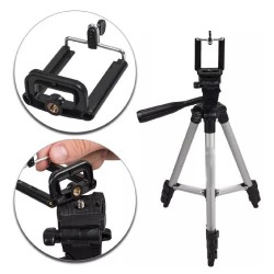 6253 Universal Lightweight Tripod with Mobile Phone Holder Mount   Carry Bag for All Smart Phones