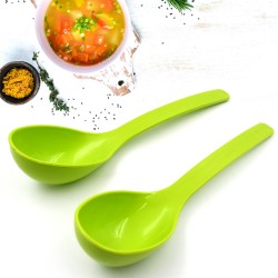 5724 Plastic Spoon Kitchen Multipurpose Serving Ladle for Frying  Serving  Turner  Curry Ladle  Serving Rice  Spoon Used While Eating and Serving Food Stuffs Etc  2 Pcs Set   10 Inch  