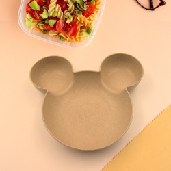 0848 Mickey Mouse Shape Plates for Kids  BPA Free    Unbreakable Children   s Food Plate  Kids Bowl  Fruit Plate  Baby Cartoon Pie Bowl Plate  Tableware  1 Pc 