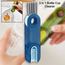 12687 3in1 Multifunctional Cleaning Brush  Bottle Cleaning Brush  Cup Cleaner Brush  for Bottle Cup Cover Lid Home Kitchen Cleaning Tool  1 Pc 