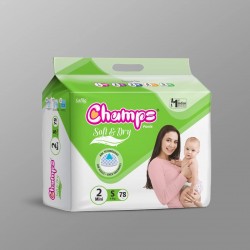 0960 Champs Soft and Dry Baby Diaper Pants  78 Pcs  Small Size  S78 