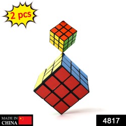 4817 Plastic Fancy 3 x 3 Small Cube Puzzles Game 2 Pieces Multicolour