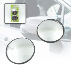 1517 Car Blind Spot Side Mirror Round HD Glass Blindspot Mirror Convex Rear View Mirror  Car Mirror Accessories Suitable All Cars  Frameless Design  2 Pcs Set  