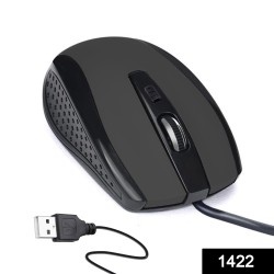 1422 Wired Mouse for Laptop and Desktop Computer PC With Faster Response Time Black