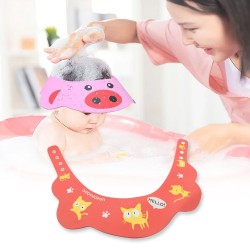 6990 Baby Shower Cap Adjustable Silicone Shower Visor Bathing Hat Shampoo Caps Soft Stretchy Safety Bath Hats Protect Eyes Ears for Kids  Baby Bath Cap Shower Protection for Eyes and Ear  1 Pc 