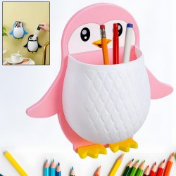 17688 Penguin Storage Box  Adhesive Remote Case  Electric Toothbrushes Holder  Universal Controller Holder  Wall Nightstand  Office Plastic Wall Mount