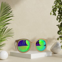 4956 BIG ROUND UNISEX ANTI REFLECTIVE SUNGLASSES WITH SIMPLE FRAME 