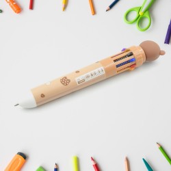 Kids 10 in 1 Color Pens Ballpoint Pen Set for Kids Cartoon Head Writing Pen for School Office Stationary Kit  Teddy Bear  1 Pc 