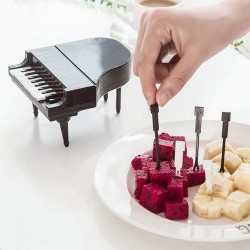 5538 10Pcs Lot Creative Piano Fruit Forks Set Food Sticks for Dessert Fruit Snack Picking Kitchen Dining Tools  10 Pc Set 
