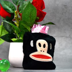 6522 Black Monkey small Hot Water Bag with Cover for Pain Relief  Neck  Shoulder Pain and Hand  Feet Warmer  Menstrual Cramps 