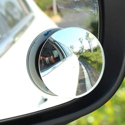 1512 Blind Spot Round Wide Angle Adjustable Convex Rear View Mirror   Pack of 2