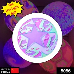 8056 Bouncy Stress Reliever Fun Play Led Rubber Balls for Kids 1Pc Only