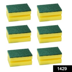 1429 Scrub Sponge 2 in 1 PAD for Kitchen Sink Bathroom Cleaning Scrubber 6 pc