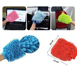 0711 Single sided microfiber hand glove duster loose packing