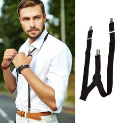 7300 Suspenders Adjustable   Elastic Y Shape Soild Color Suspender Metal Clip Elastic Casual and Formal Suspenders for MEN boys women girls